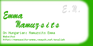 emma mamuzsits business card